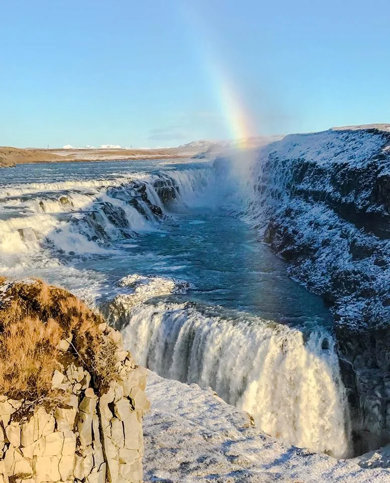 Iceland gulfoss waterfall