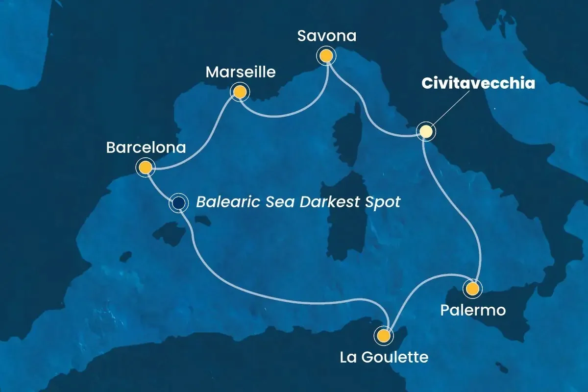 Costa Med Cruise 27 map