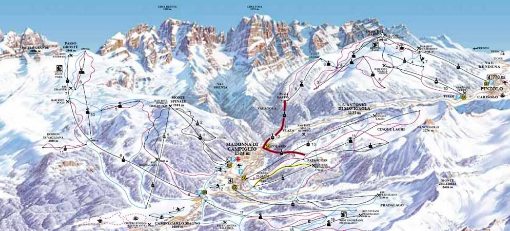 madonna di campiglio piste map