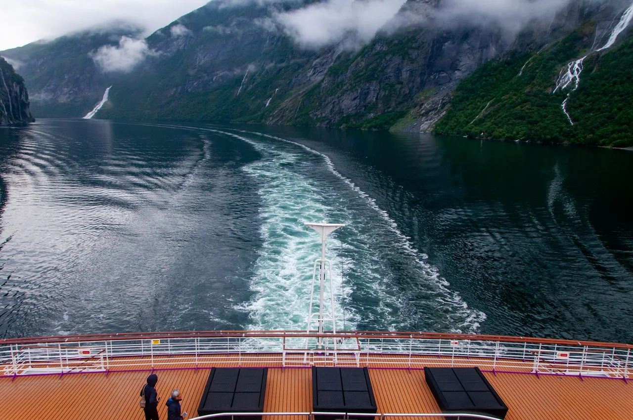 Ambassador Cruise Ambience leaving fjord