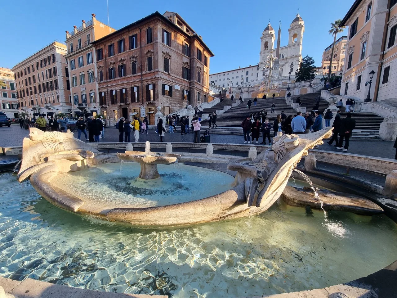 Piazza Spagna looking towards the Spanish Steps